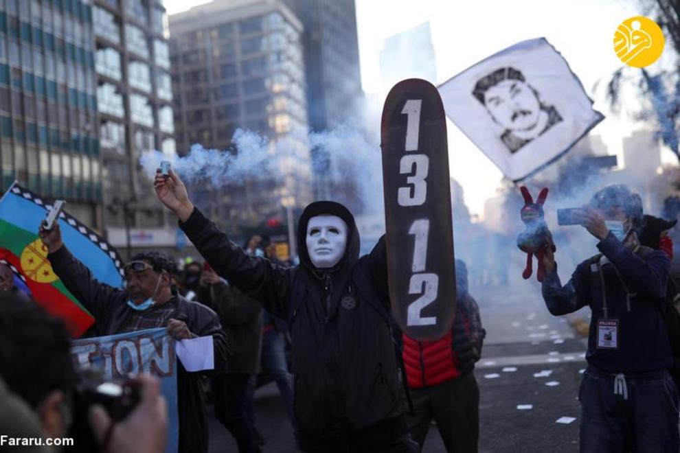 (تصاویر) سرکوب معترضان به قانون اساسی در شیلی