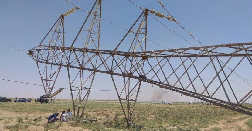انفجار دو دکل انتقال برق ایران به عراق در دیالی