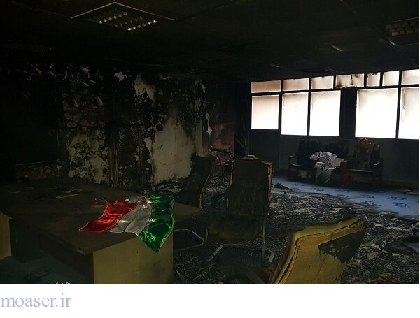 دفتر بسیج دانشجویی دانشگاه شریف آتش گرفت