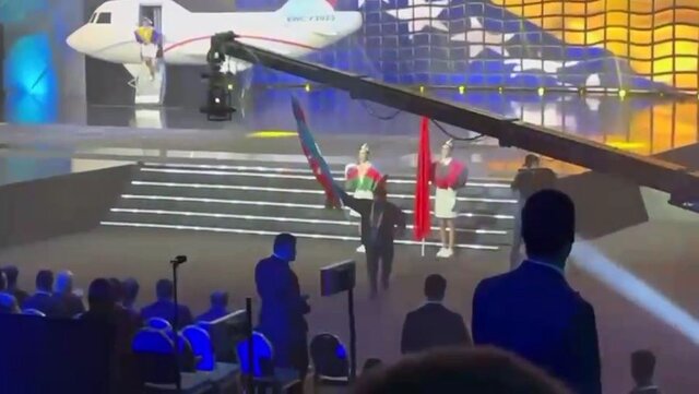 آتش زدن پرچم آذربایجان در مسابقات وزنه‌برداری اروپا
