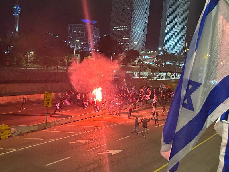تظاهرات در تل آویو با حضور پلیس به خشونت کشیده شد