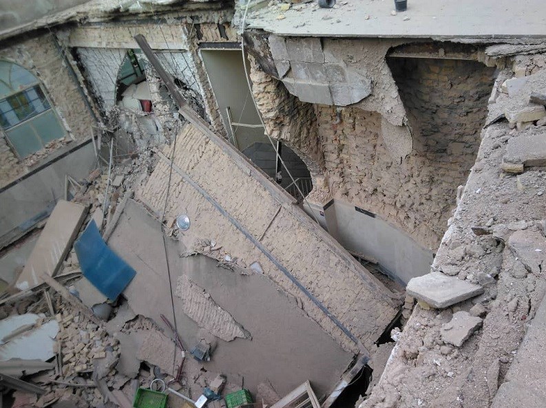 ریزش یه ساختمان قدیمی در جنوب تهران