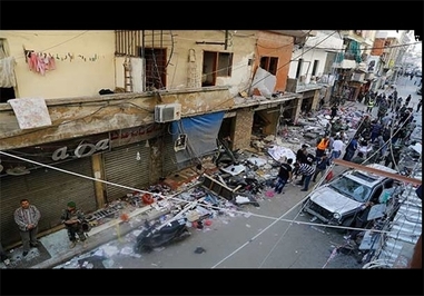 اوضاع ضاحیه لبنان یک روز پس از انفجار