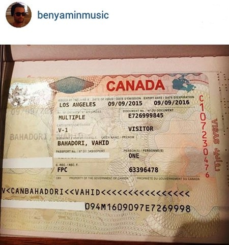 نام واقعی «بنیامین بهادری» در ویزای کانادا +عکس