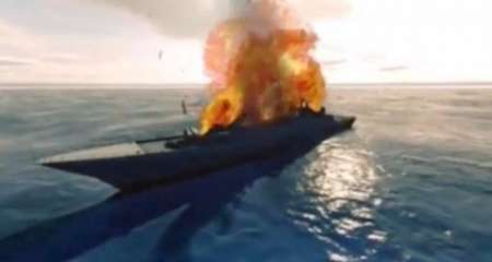انهدام کشتی جنگی سعودی