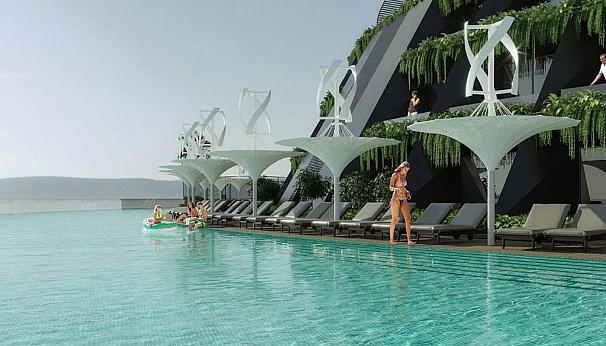 ساخت هتل شناور در دریا با قابلیت تولید برق از طریق چرخش روزانه