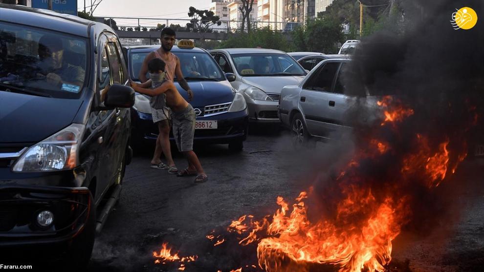 (تصاویر) اعتراضات خیابانی به وضع بد اقتصادی در لبنان