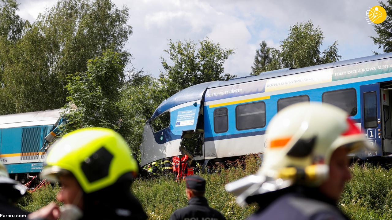 تصاویر | برخورد دو قطار در چک