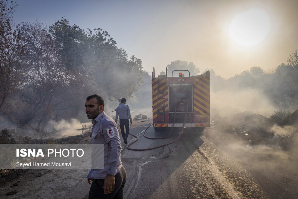 تصاویر | آتش سوزی در جنگل‌های کرخه و سایت گوزن زرد ایرانی