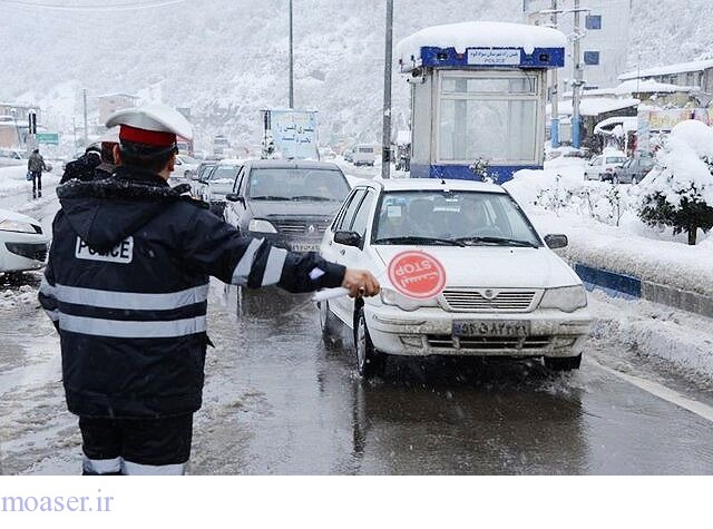 پلیس راه: تردد در محورهای کوهستانی بدون زنجیر چرخ ممنوع است