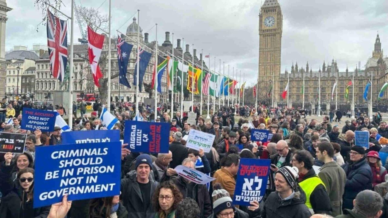 اعتراضات علیه نتانیاهو به لندن هم کشیده شد