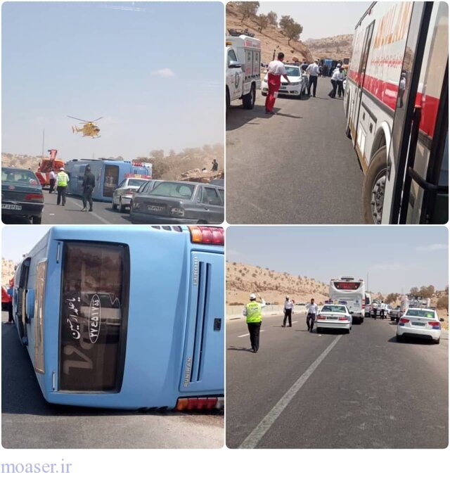 واژگونی اتوبوس زائران اربعین حسینی در مسیر مهران