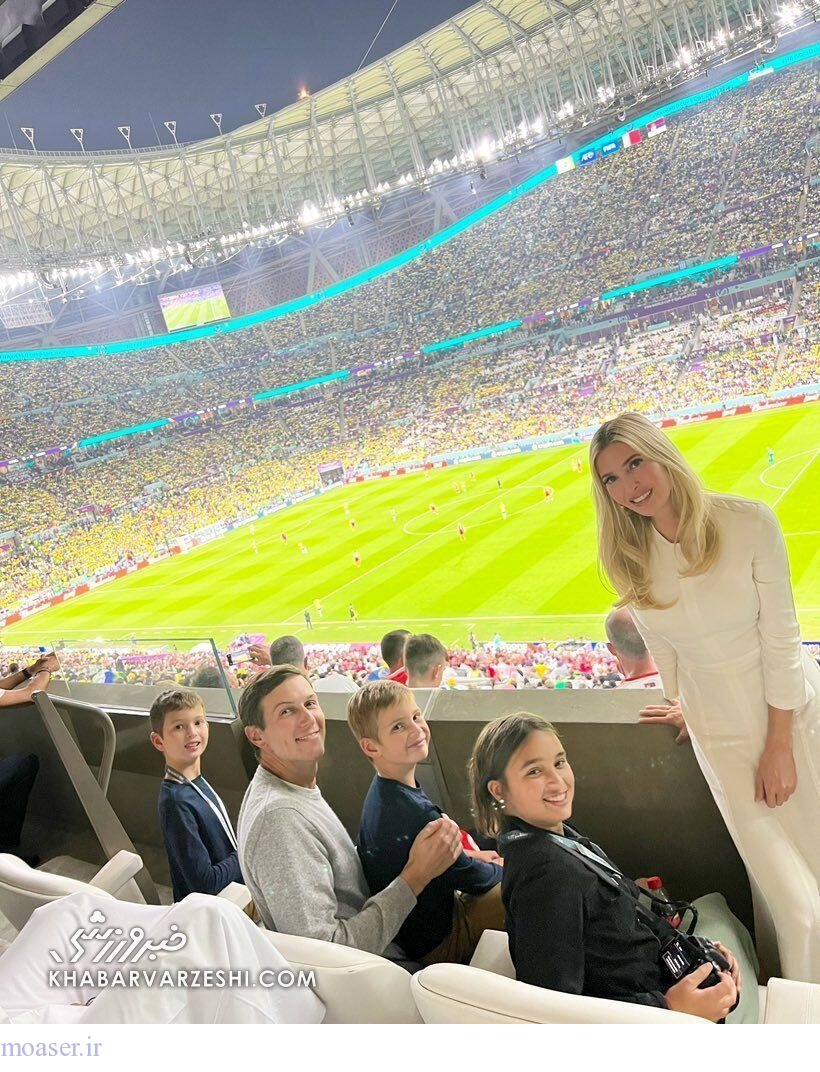ایوانکا ترامپ با همسر و فرزندانش در استادیوم قطر