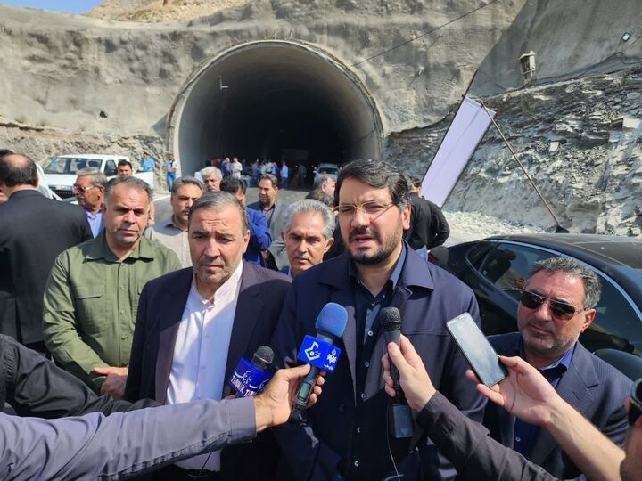 افتتاح تونل دوم راه کربلا در بزرگراه ایلام - مهران با حضور بذرپاش