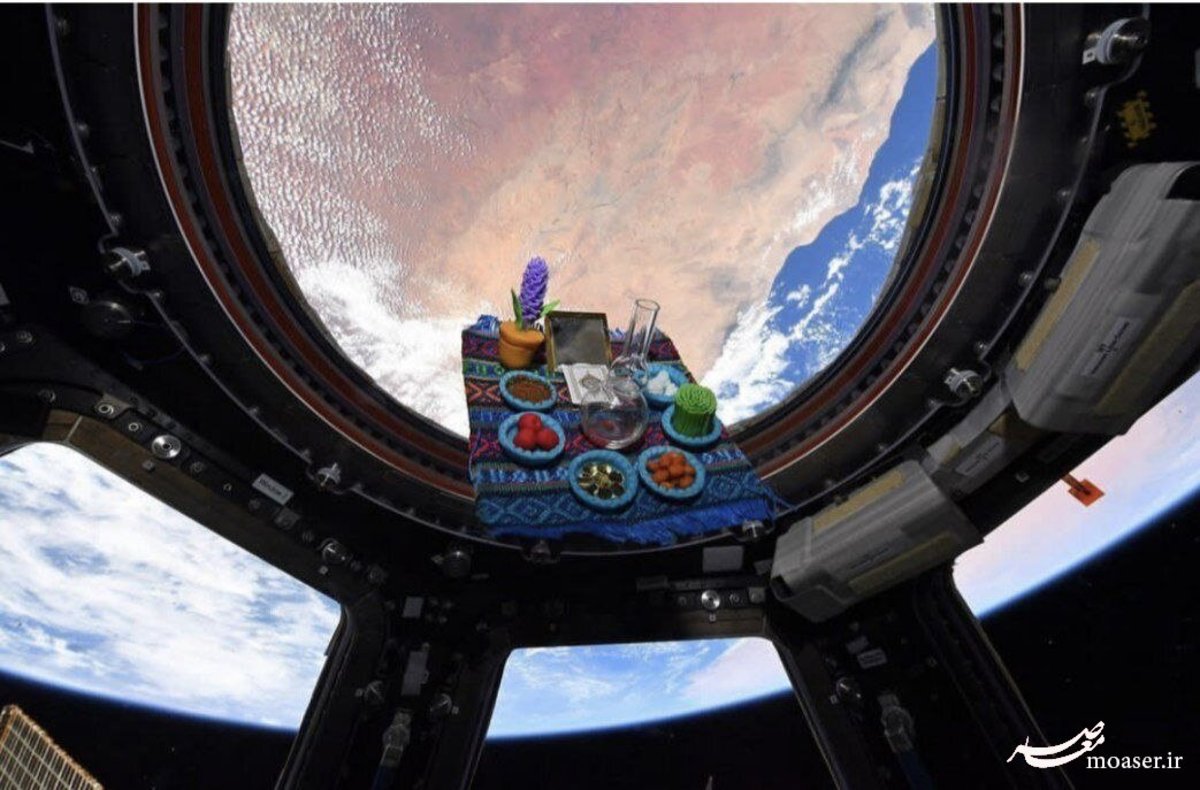 یاسمین مقبلی کنار سفره هفت‌سین در ایستگاه فضایی بین‌المللی+ عکس