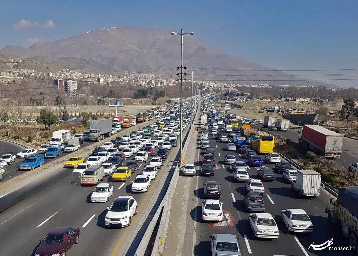 ترافیک سنگین در آزاد راه‌های تهران-شمال و قزوین-رشت