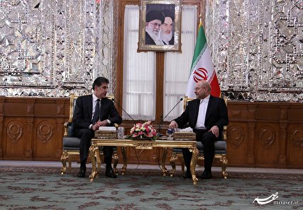 دیدار «نیچیروان بارزانی» رئیس اقلیم کردستان با رئیس مجلس شورای اسلامی ایران